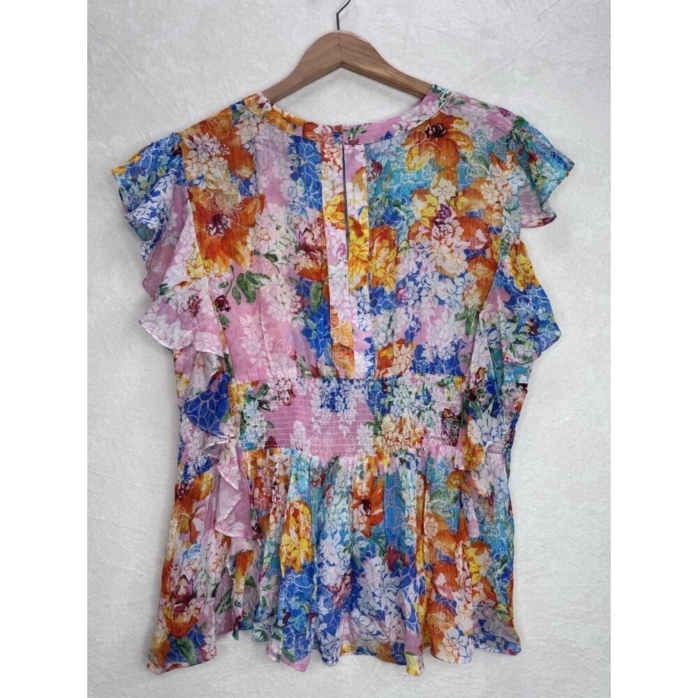Bhanuni by Jyoti Women's Embroidered Beaded Sheer Top Size XL - Picture 8 of 13